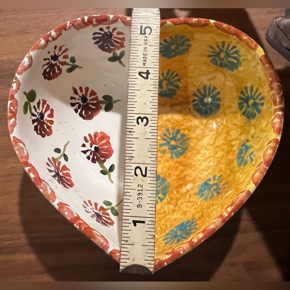 Made in Italy Heart Shaped Bowl / Trinket Dish Hand Painted Pottery Italica ARS - Picture 11 of 11